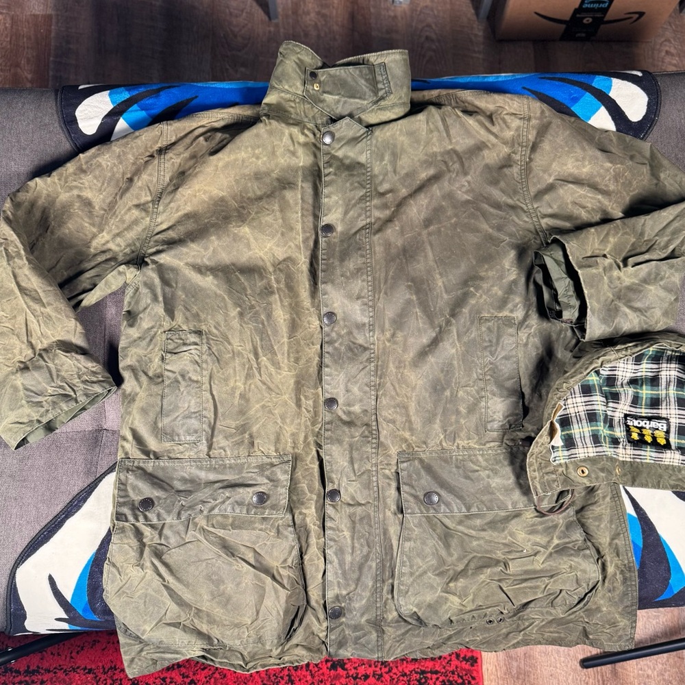 Barbour Border Waxed Cotton Jacket w/ Hood